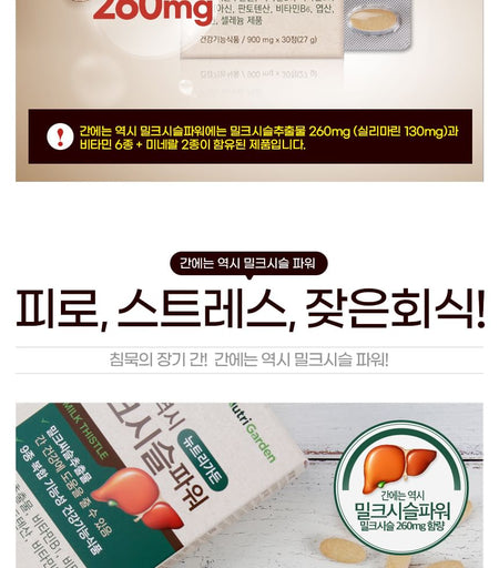 JUNGWONSAM - NutriGarden Milk Thistle Power, 900mg x 30 tablets, 54 g, 8802863115271