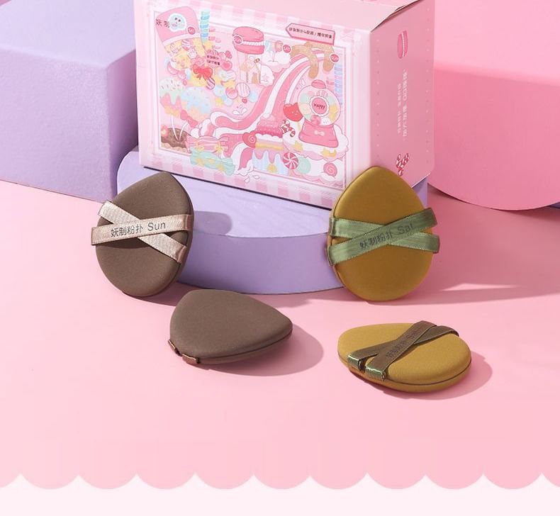 YAOZHI - Weekend Powder Puff Set with Case, Set (4pcs), 260 g, 
