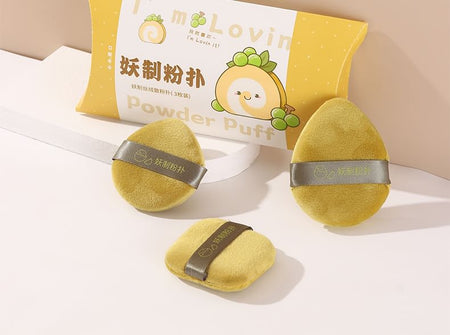 YAOZHI - Velvet Loose Powder Puff Set, Green Grape Pie (3pcs), 50 g, 
