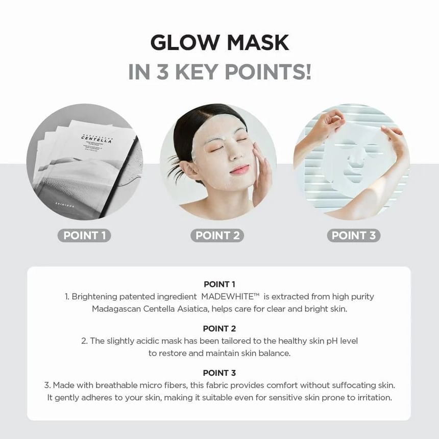 SKIN 1004 - Madagascar Centella Tone Brightening Glow Mask, 25ml x 1 sheet, 70 g, 8809913830931