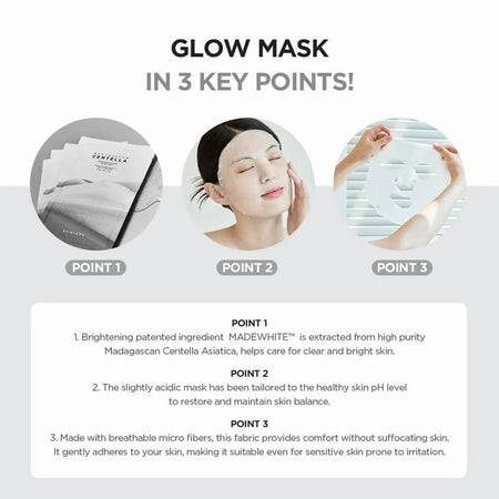SKIN 1004 - Madagascar Centella Tone Brightening Glow Mask, 25ml x 1 sheet, 70 g, 8809913830931
