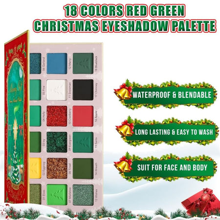 DE’LANCI - 18 Colors Christmas Eyeshadow, #Green Makeup Palette - 27g, 150 g, 6970936231028