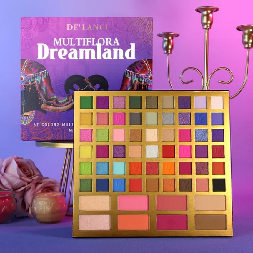 DE’LANCI - 62 Colors Multifuction Makeup Palette, #Multiflora Dreamland, 500 g, 6970936231042