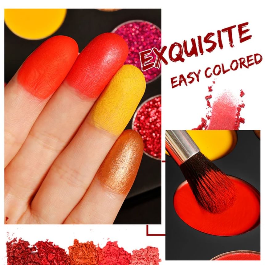 DE’LANCI - 18 Colors Eyeshadow Palette - Flame Rose, #Flame Rose - 17.28g, 200 g, 