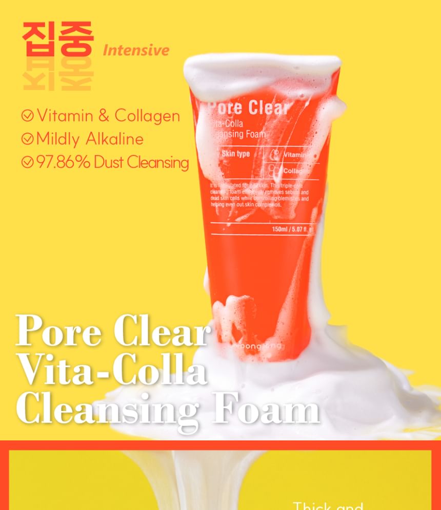 pong dang - Pore Clear Vita-Colla Cleansing Foam, 150ml, 375 g, 8809397750916