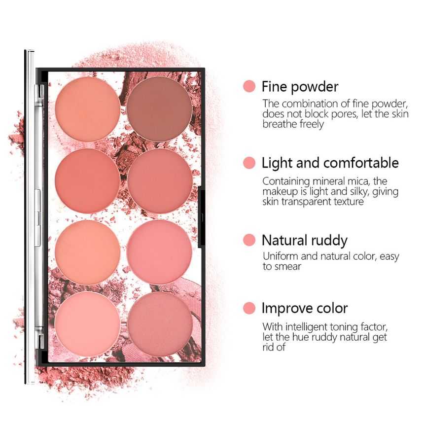 MISS ROSE - 8 Color Blush Palette, #Blush Palette - 28g, 42 g, 6975350114780