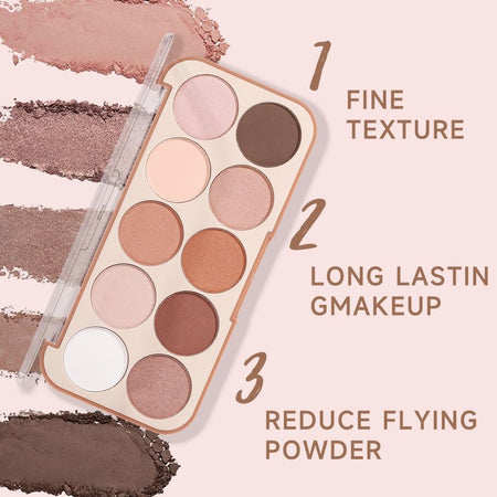 MISS ROSE - 10 Color Highlighter & Contour Palette, #10 Color - 18g, 133 g, 6941898916599