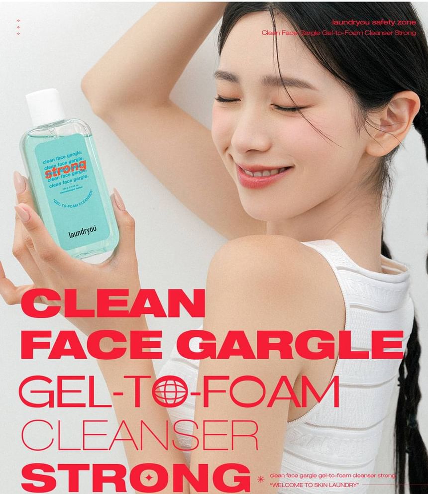 laundryou - Clean Face Gargle Gel-To-Foam Cleanser Strong, 160g, 400 g, 8809653321201