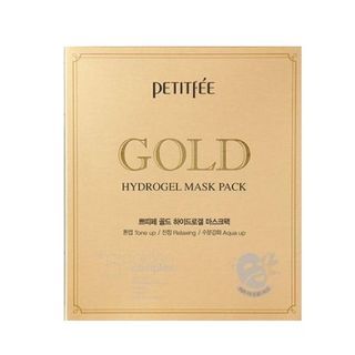 PETITFEE - Gold Hydrogel Mask Pack 5pcs, 32g x 5pcs, 287 g, 8809239803589