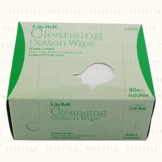 Suzuran - Lily Bell Cleansing Cotton Wipe Extra Large, 80 pcs, 183 g, 4973560040549