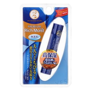 Rohto Mentholatum - Premium Rich Moist Lip Balm SPF 23 PA+++ Fragrance Free, 2.4g, 23 g, 4987241137145