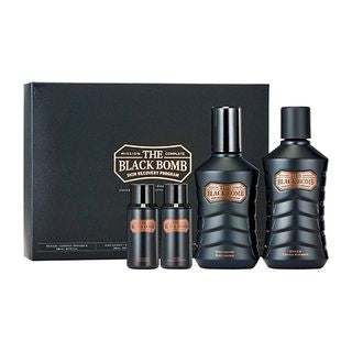 THE FACE SHOP - The Black Bomb Special Set: Toner 140ml + 32ml + Emulsion 130ml + 32ml, 4pcs, 898 g, 8806182559464