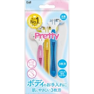 KAI - Pretty Disposable Razor Body T Type, 3 pcs, 30 g, 4901331000195