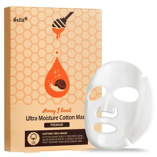 Nella - Honey 1 Snail Ultra Moisture Cotton Mask Set 5pcs, 29g x 5pcs, 207 g, 8809588580049