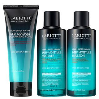 LABIOTTE - Dear Liden Homme Deep Moisture Set (Softener 130ml + Emulsion 130ml + Cleansing Foam 100ml), 3 pcs, 1062 g, 8809438535922