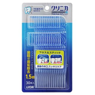 LION - Clinica Advantage Disposable Plastic Stemmed Dental Floss & Stick, 30 pcs, 67 g, 4903301042860