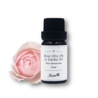 Aster Aroma - 3% Rose Otto Pure Essential Oil (Rosa Damascena) in Organic Jojoba Oil  (Simmondsia Sinensis), 10ml, 54 g, 489020450010