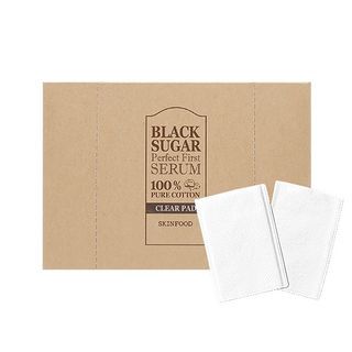 SKINFOOD - Black Sugar Perfect First Serum Pure Cotton Clear Pad, 60 pcs, 71 g, 8809153103154