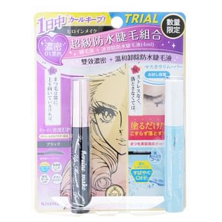 ISEHAN - Kiss Me Heroine Make Prime Volume & Curl Mascara Super Waterproof + Speedy Mascara Remover Set, 01 Black, 70 g, 4901433038874