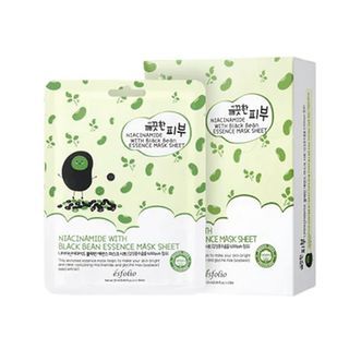 esfolio - Niacinamide With Black Bean Essence Mask Sheet Set, 10 sheets, 338 g, 8809589393273
