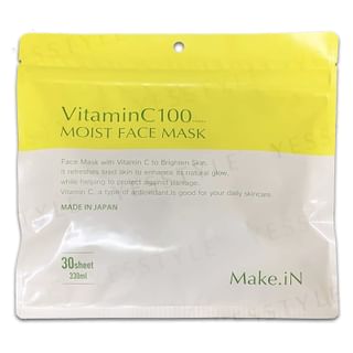 MAKE.iN - VitaminC 100 Moist Face Mask, 30 pcs, 300 g, 4573499131358