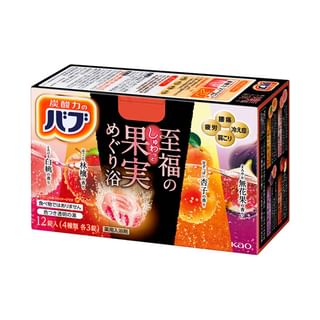 Kao - Bub Blissful Fruit Circulation Bath Salt, 12 pcs, 380 g, 4901301394873