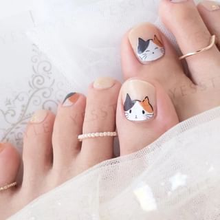 Lunacaca - Calico Cat Toenail Art Sticker, 24 pcs, 50 g, 4892022002124