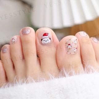 Lunacaca - Christmas Little Hedgehog Toenail Art Sticker, 24 pcs, 50 g, 4892022002104