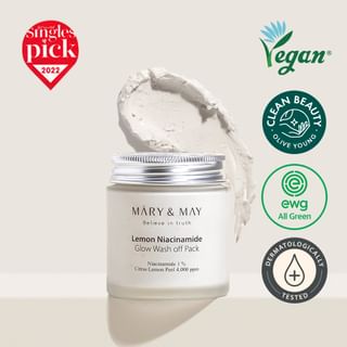 Mary&May - Lemon Niacinamide Glow Wash Off Mask Pack, 125g, 297 g, 8809670681593