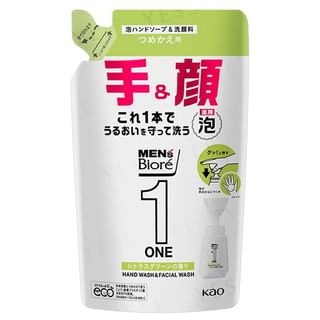 Kao - Men’s Biore One Foaming Hand & Face Wash Citrus Green, 200ml Refill, 230 g, 4901301408341