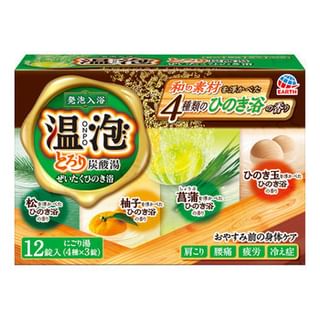 EARTH - Carbonated Water Luxury Rich Cypress Bath Salt Tablet, 12 pcs, 400 g, 4901080577412