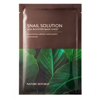 NATURE REPUBLIC - Snail Solution Skin Booster Mask Sheet, 25g x 1 sheet, 30 g, 8806173482528