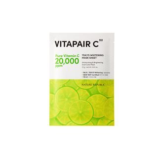 NATURE REPUBLIC - Vitapair C 7 Days Whitening Mask Sheet, Renewed: 23ml x 1 sheet, 33 g, 8806173482139