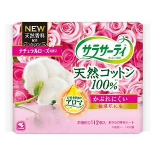 Kobayashi - Sarasati Cotton 100 Sanitary Pad Natural Rose 112 pcs, 112 pcs, 100 g, 4987072047712