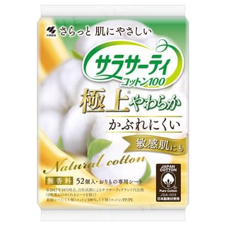 Kobayashi - Sarasati Cotton 100 Sanitary Pad Super Soft, 52 pcs, 100 g, 4987072043288