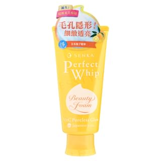 Shiseido - Senka Perfect Whip Yuzu Vit C Poreless Glow Face Wash, 100g, 125 g, 4550516705464