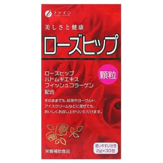 FINE JAPAN - Rose Hips & Collagen Skin Brightening Powder, 2g x 30, 105 g, 4976652003095