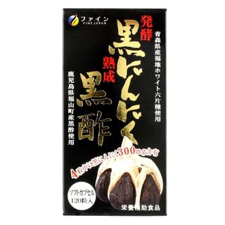 FINE JAPAN - Fermented Balck Garlic & Black Vinegar Capsules, 120 Capsules, 237 g, 4976652004696