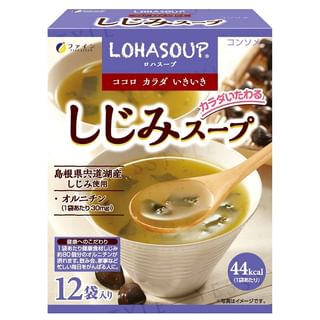 FINE JAPAN - Lohasoup Freshwater Clam Soup, 13g x 12, 221 g, 4976652008397