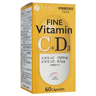 FINE JAPAN - Fine Vitamin C+D, 60 Capsules, 222 g, 4976652015432
