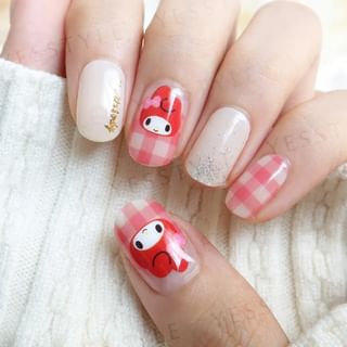 Lunacaca - Sanrio My Melody Picnic Daytime Nail Art Stickers, 24 pcs, 50 g, 4892023003008
