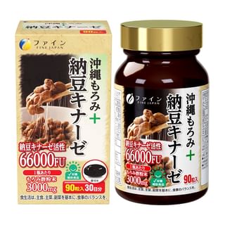 FINE JAPAN - Nattokinase Okinawa Moromi Vinegar Capsules, 90 Capsules, 211 g, 4976652009400