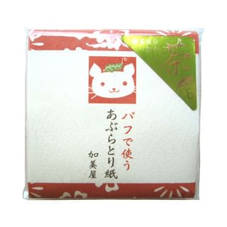Kamiya - Oil Paper Greentea with Puff, 1 set, 60 g, 4571217460292