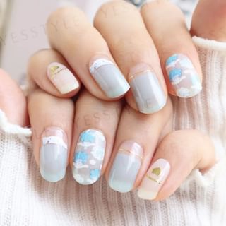 Lunacaca - Sanrio Cinnamoroll Fluffly Cloud Nail Art Stickers, 24 pcs, 50 g, 4892023003014