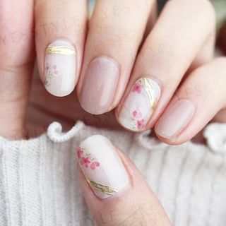 Lunacaca - Tricolor Flower Nail Art Stickers, 24 pcs, 50 g, 4892022007967