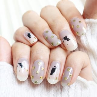 Lunacaca - Midnight Cat Beneath The Sky Nail Art Stickers, 24 pcs, 19 g, 4892023001037