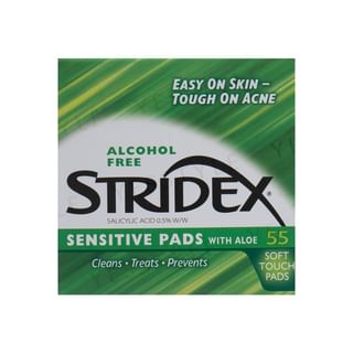 STRIDEX - Sensitive With Aloe Salicylic Acid 0.5% Soft Touch Pads, 55 pcs, 260 g, 041388009421