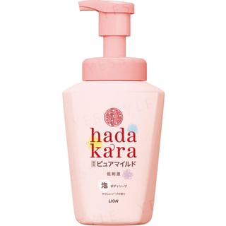 LION - hadakara Moisturizing Foam Body Wash Mild Soap, 550ml, 620 g, 4903301339670