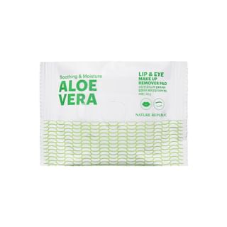 NATURE REPUBLIC - Soothing & Moisture Aloe Vera Lip & Eye Make Up Remover Pad, 30 pads, 50 g, 8806173486403