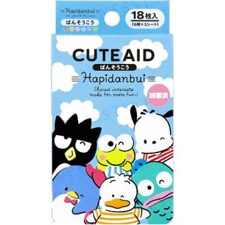 Santan - Sanrio Hapidanbui Cute Aid Bandages, 18 pcs, 20 g, 4525636322549
